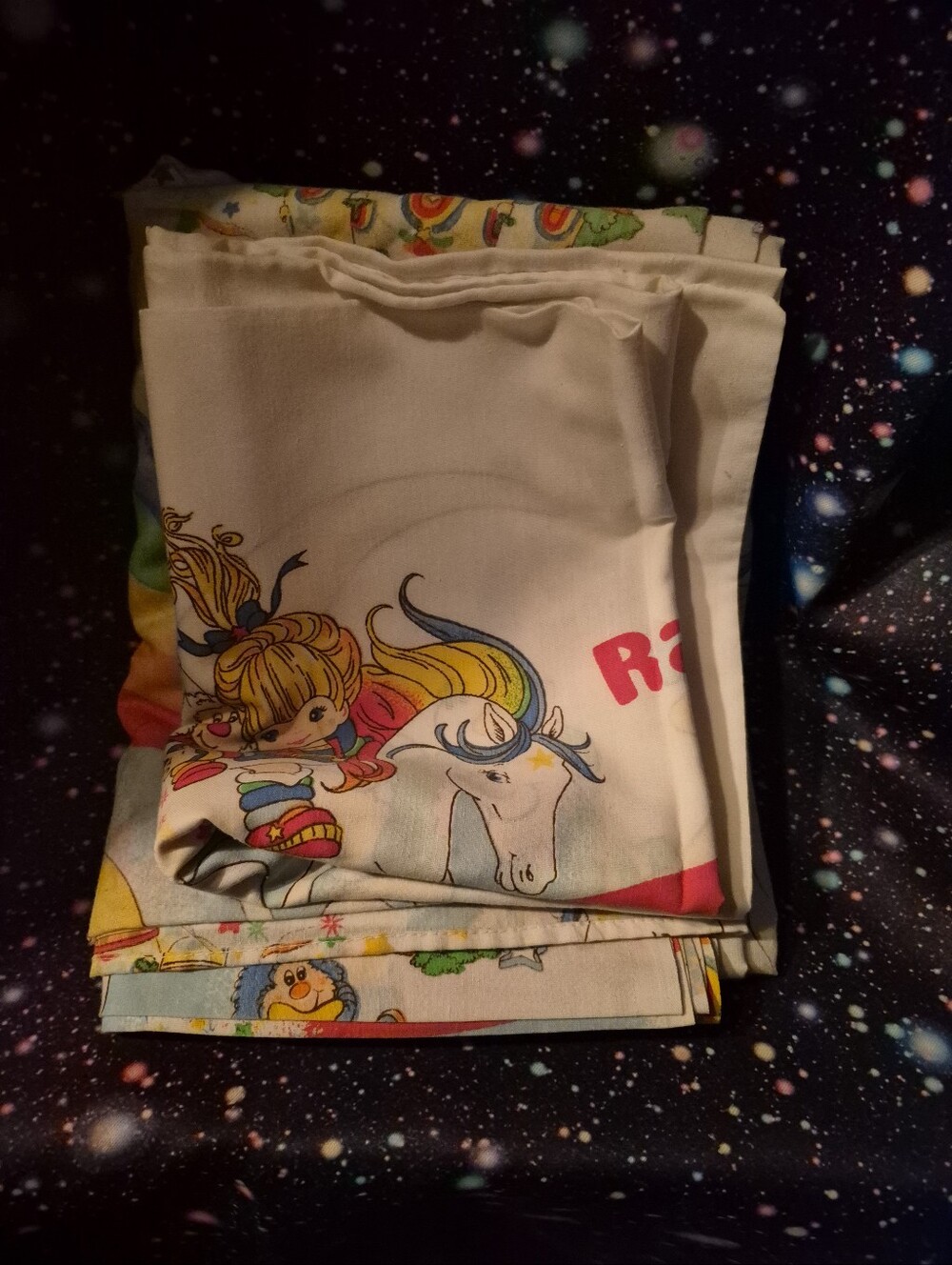 ✨ Vintage Rainbow Brite Twin Flat Sheet + Pillowcase Set | 1980s Retro Bedding ✨